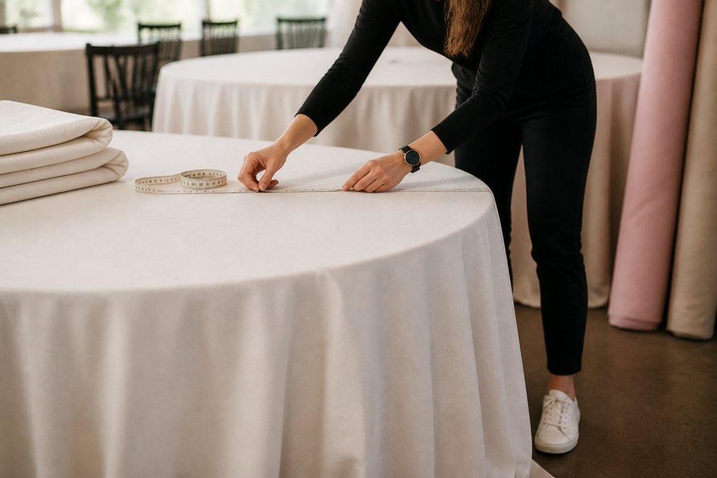 How to Calculate Fabric Yardage for Event Tables - New Creations Fabric & Foam Inc
