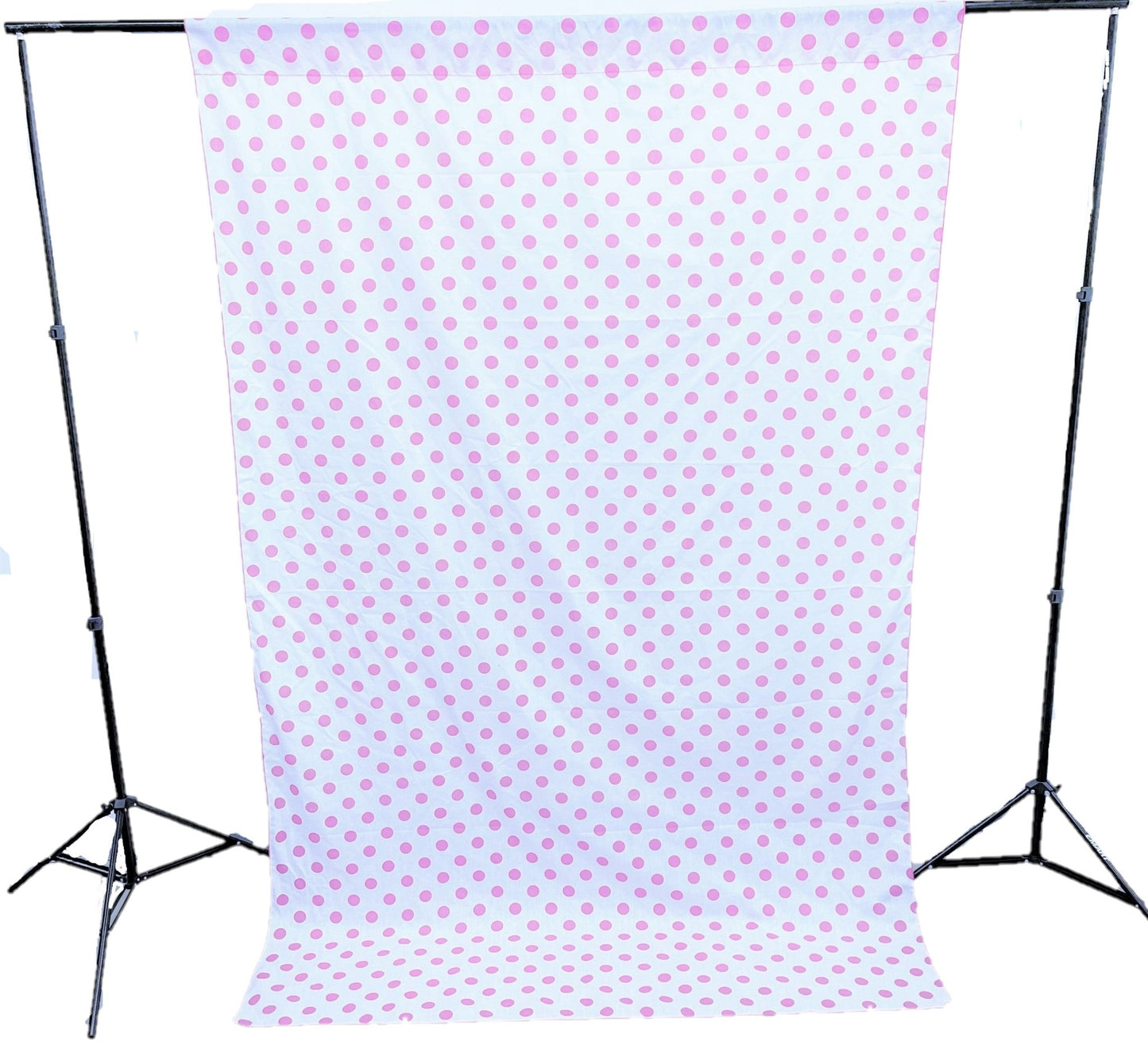 58" Wide x 120" High, Poly Cotton Polka Dot Decorative Backdrop Drape Curtain Divider, 1 Panel - New Creations Fabric & Foam Inc