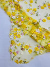 Multi Color 3d floral Daisy Design Embroider Lace 54" Wide| New Creations Fabric & Foam Inc.