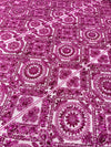 Beaded Lace Fabric, Heavy Embroidered Geometric Design on 58" Mesh - New Creations Fabric & Foam Inc