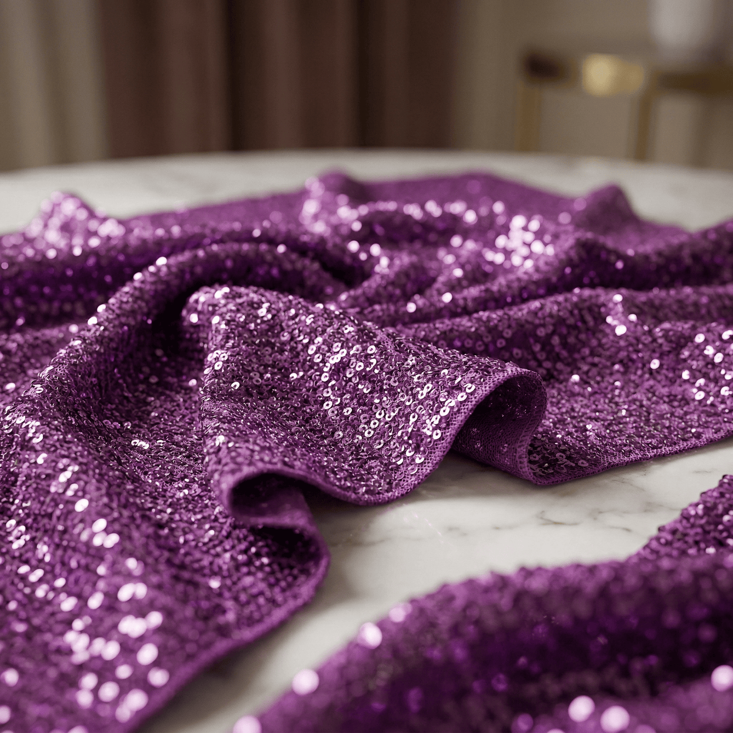 Chain Sequin Stretch Mesh Fabric by the Yard 54” Wide – Iridescent 4 Way Stretch Sequin Fabric for Prom Dresses, Gowns, Costumes & Event Decor - New Creations Fabric & Foam Inc