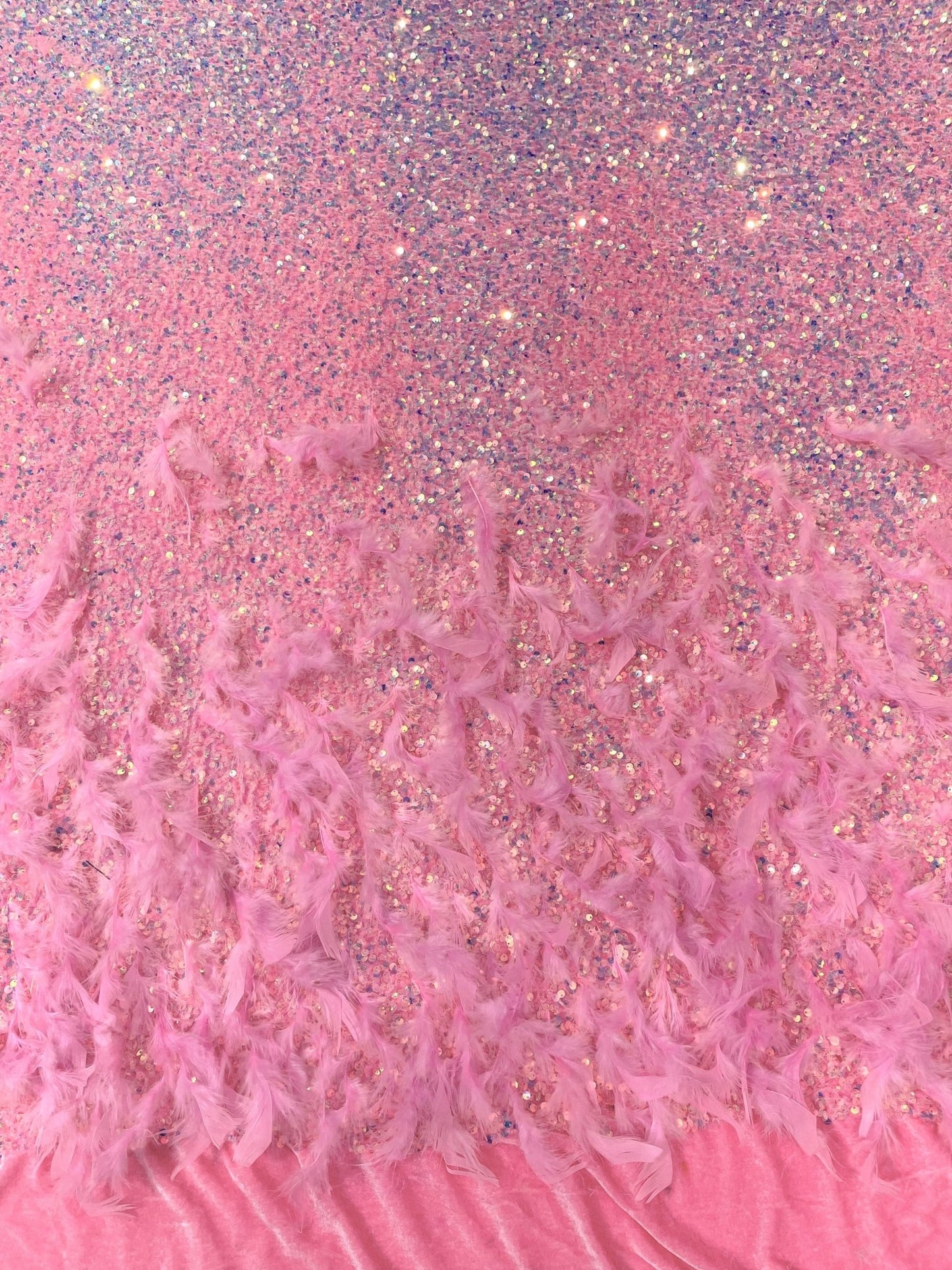 Feather Sequin Velvet Fabric 54" Wide| New Creations Fabric & Foam Inc. - New Creations Fabric & Foam Inc