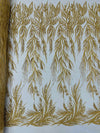 FIESTA BEADED LACE ON MESH FABRIC (By The Yard) - New Creations Fabric & Foam Inc