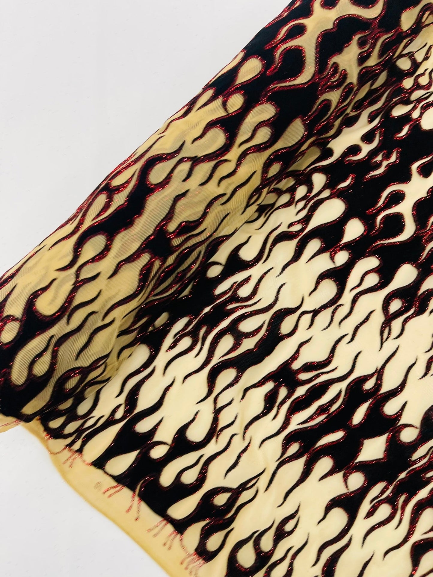 Flocking Flame Power Mesh Fabric 58" Wide| New Creations Fabric & Foam Inc. - New Creations Fabric & Foam Inc