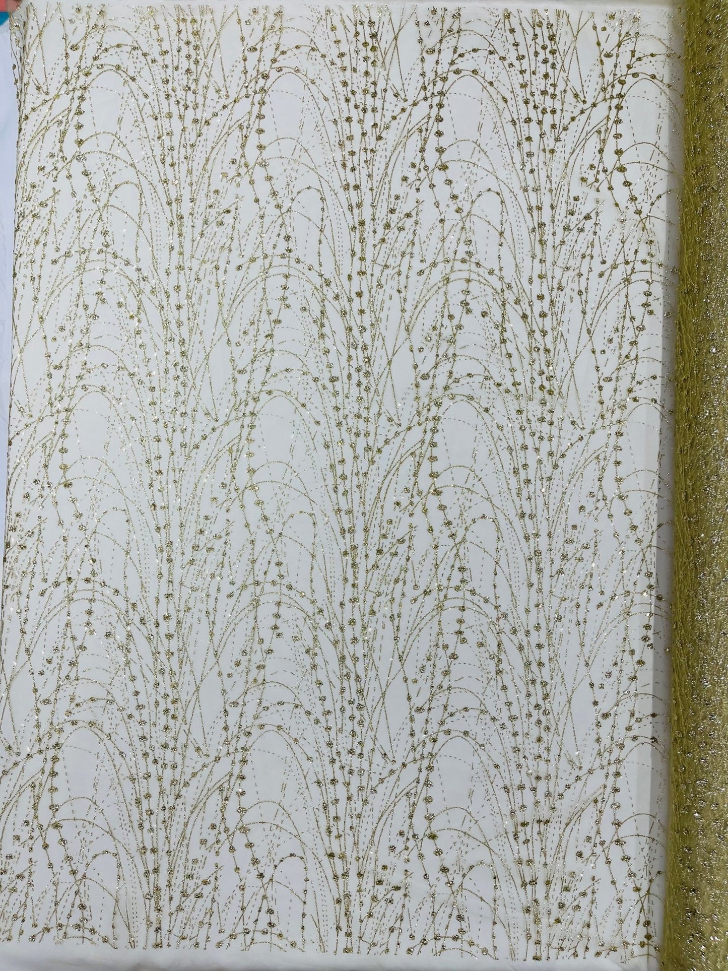 Galaxy Glitter Design On A Mesh Lace 54" Wide| New Creations Fabric & Foam Inc. - New Creations Fabric & Foam Inc