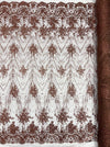 Geometric Damask Glitter Design On A Mesh Lace 54” Wide| New Creations Fabric & Foam Inc. - New Creations Fabric & Foam Inc