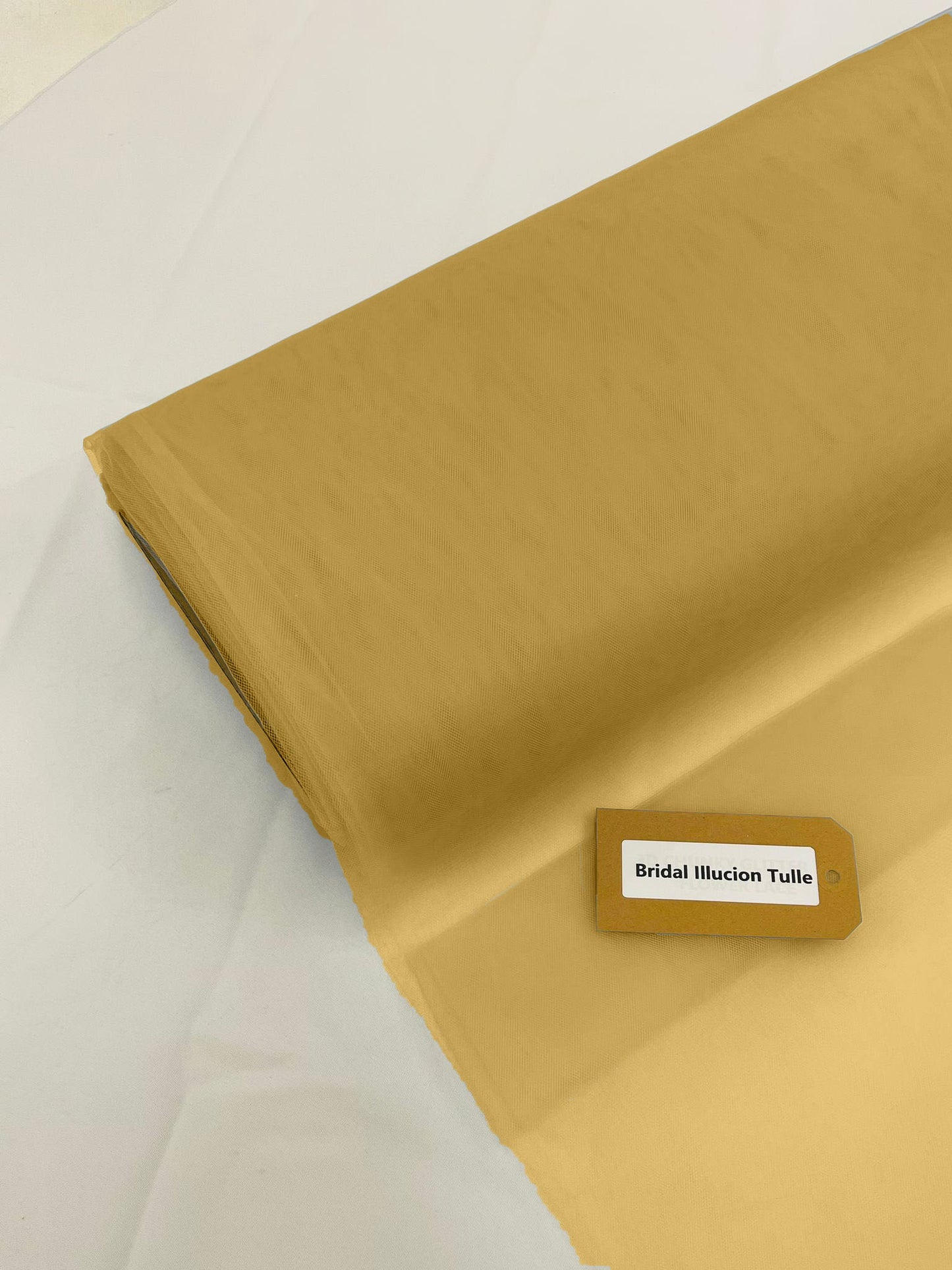 Gold - Bridal Illusion Tulle 108"Wide Polyester Premium Tulle Fabric Bolt, By The Roll. - New Creations Fabric & Foam Inc