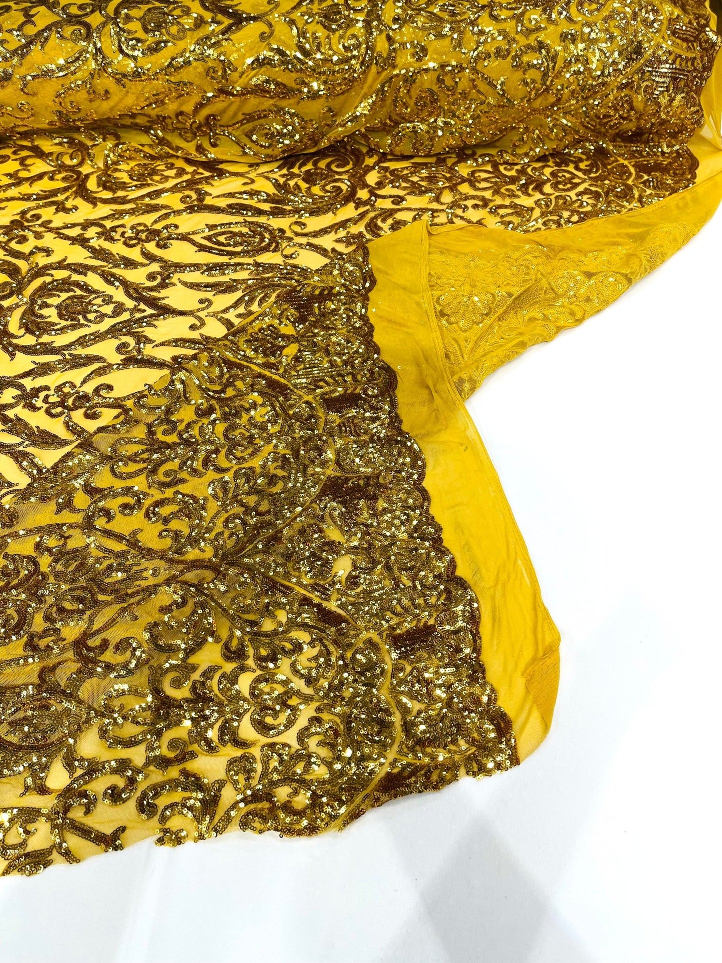King Damask Sequin Fabric 54” Wide| New Creations Fabric & Foam Inc. - New Creations Fabric & Foam Inc