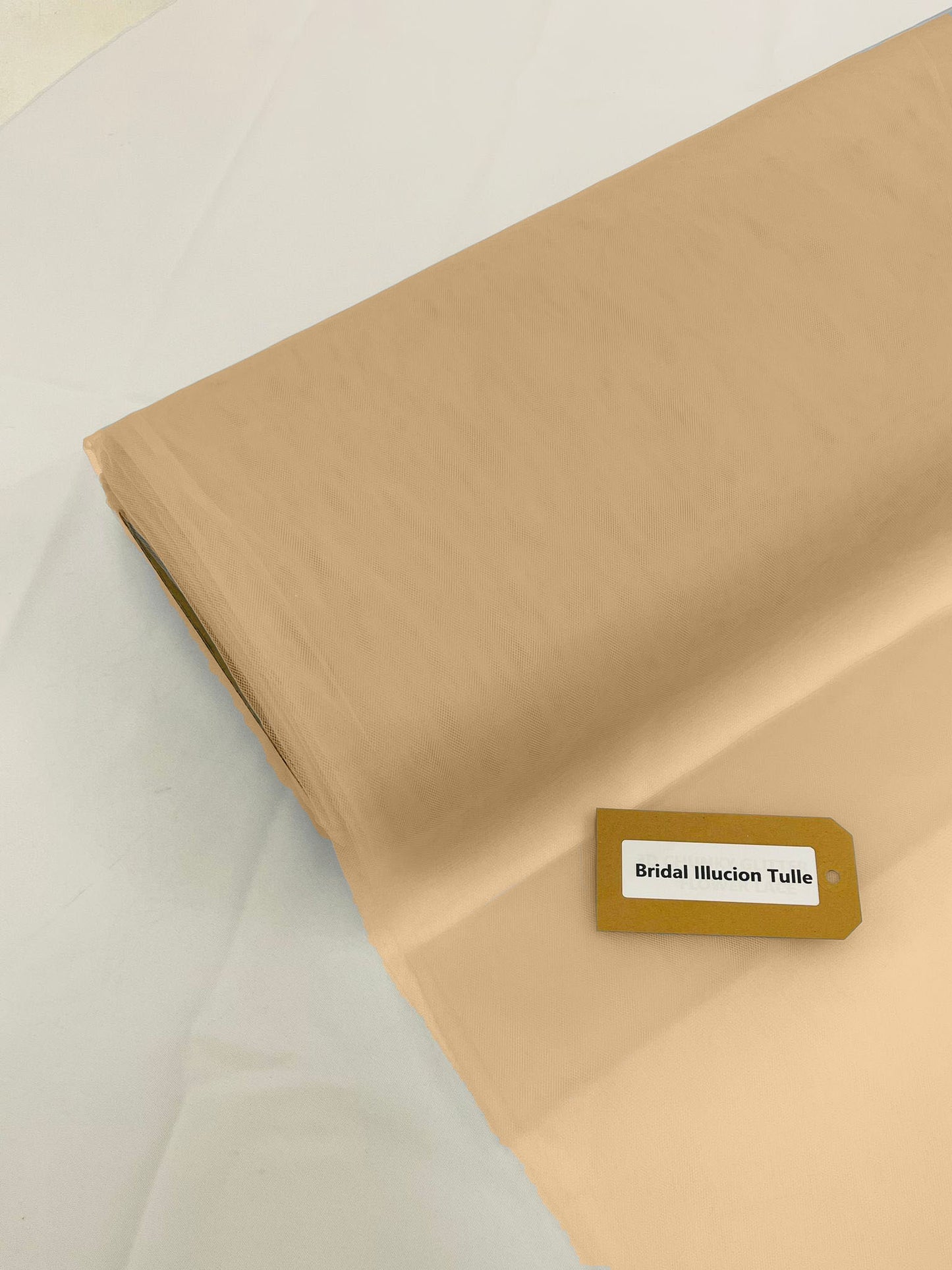 Light Beige - Bridal Illusion Tulle 108"Wide Polyester Premium Tulle Fabric Bolt, By The Roll. - New Creations Fabric & Foam Inc