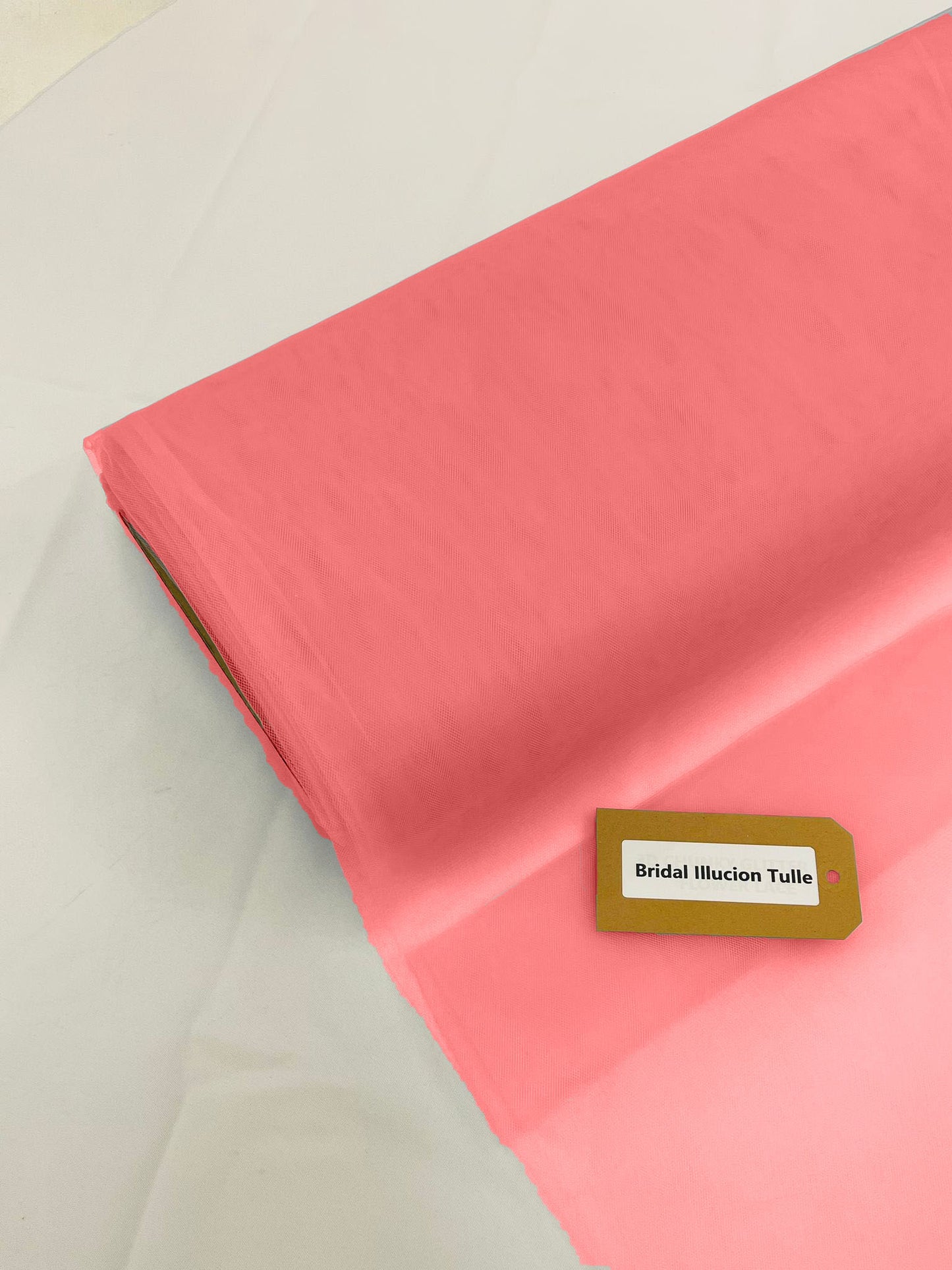 Light Coral - Bridal Illusion Tulle 108"Wide Polyester Premium Tulle Fabric Bolt, By The Roll. - New Creations Fabric & Foam Inc