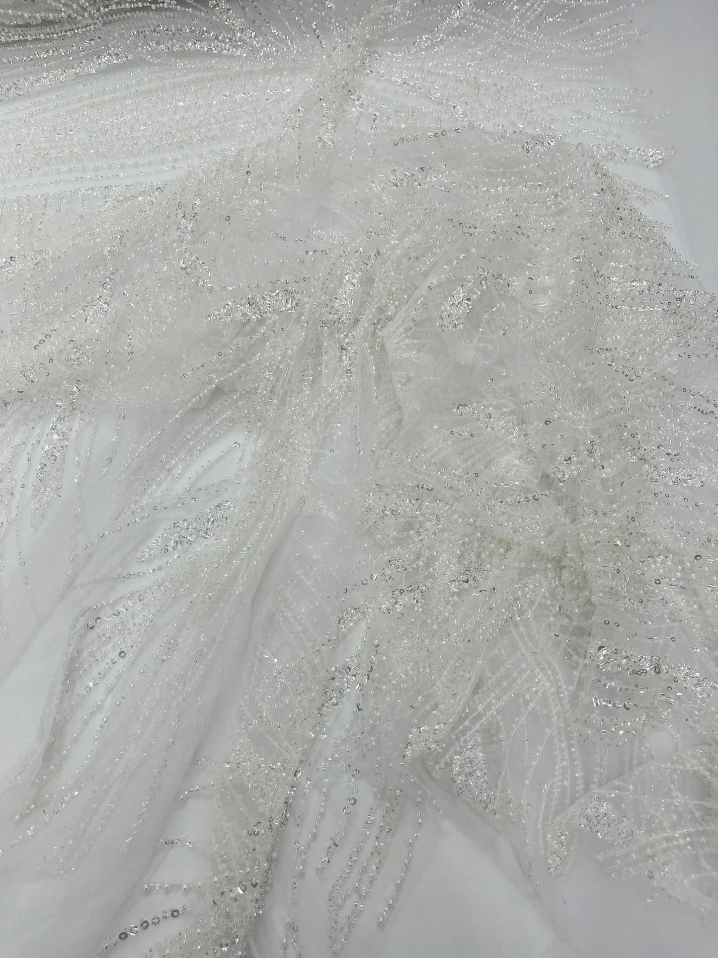 Palm Beaded Damask Design Fabric| New Creations Fabric & Foam Inc. - New Creations Fabric & Foam Inc