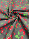 Poly cotton cherry print fabric| New Creations Fabric & Foam Inc. - New Creations Fabric & Foam Inc