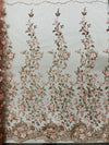 Princess Glitter 3d floral design fabric lace| New Creations Fabric & Foam Inc. - New Creations Fabric & Foam Inc