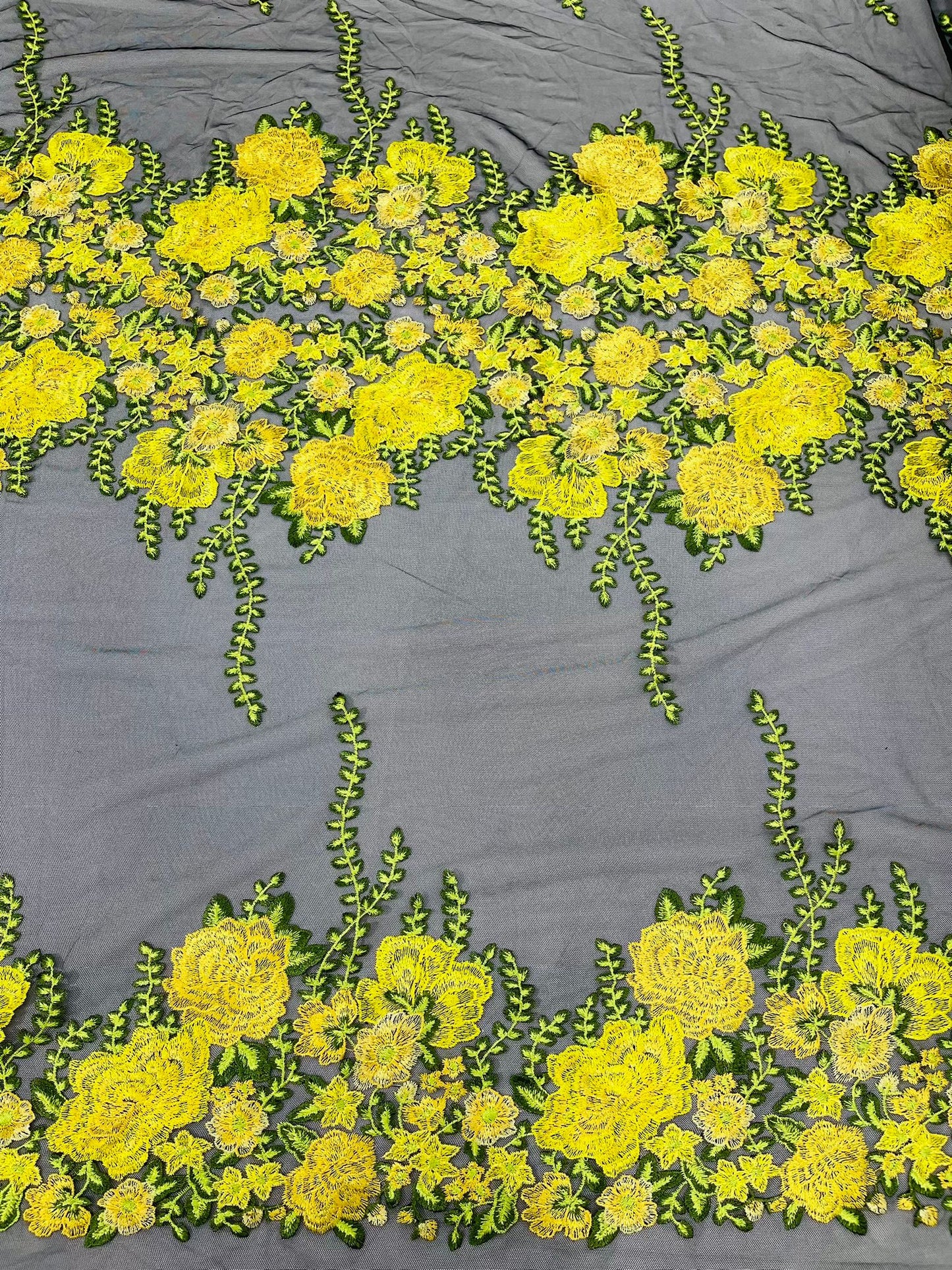 Roses Multi Color Floral Design Embroider On Mesh Lace Fabric| New Creations Fabric & Foam Inc. - New Creations Fabric & Foam Inc