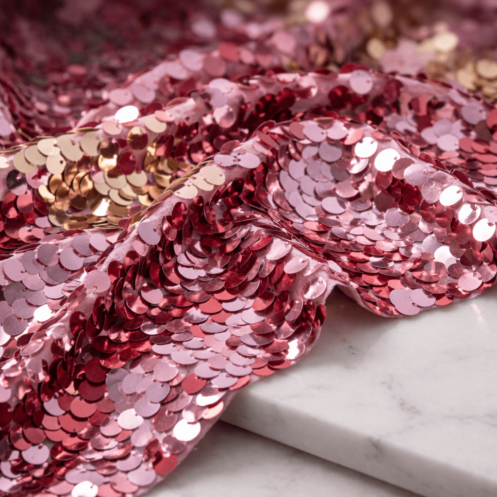 Round Sequin Fabric by the Yard 54” Wide – Shiny Sequin Mesh Fabric for Dresses, Costumes, Backdrops & Event Decor - New Creations Fabric & Foam Inc