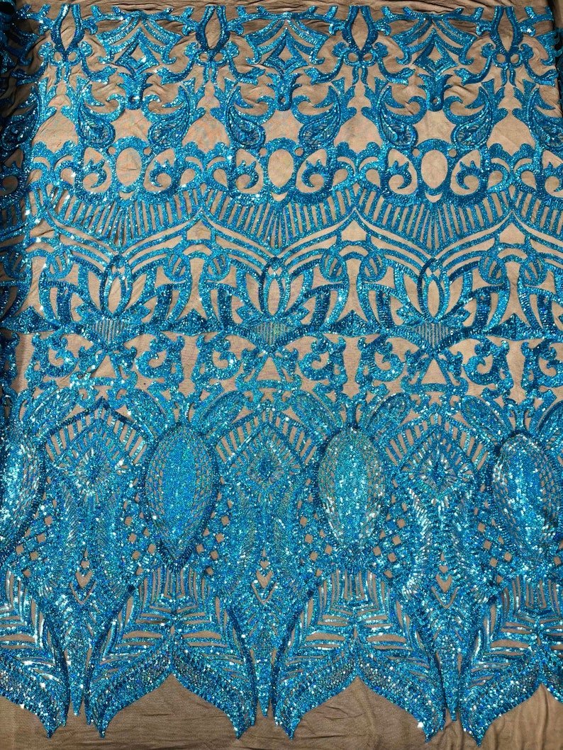 Royalty Sequin Damask Fabric 54” Wide| New Creations Fabric & Foam Inc. - New Creations Fabric & Foam Inc