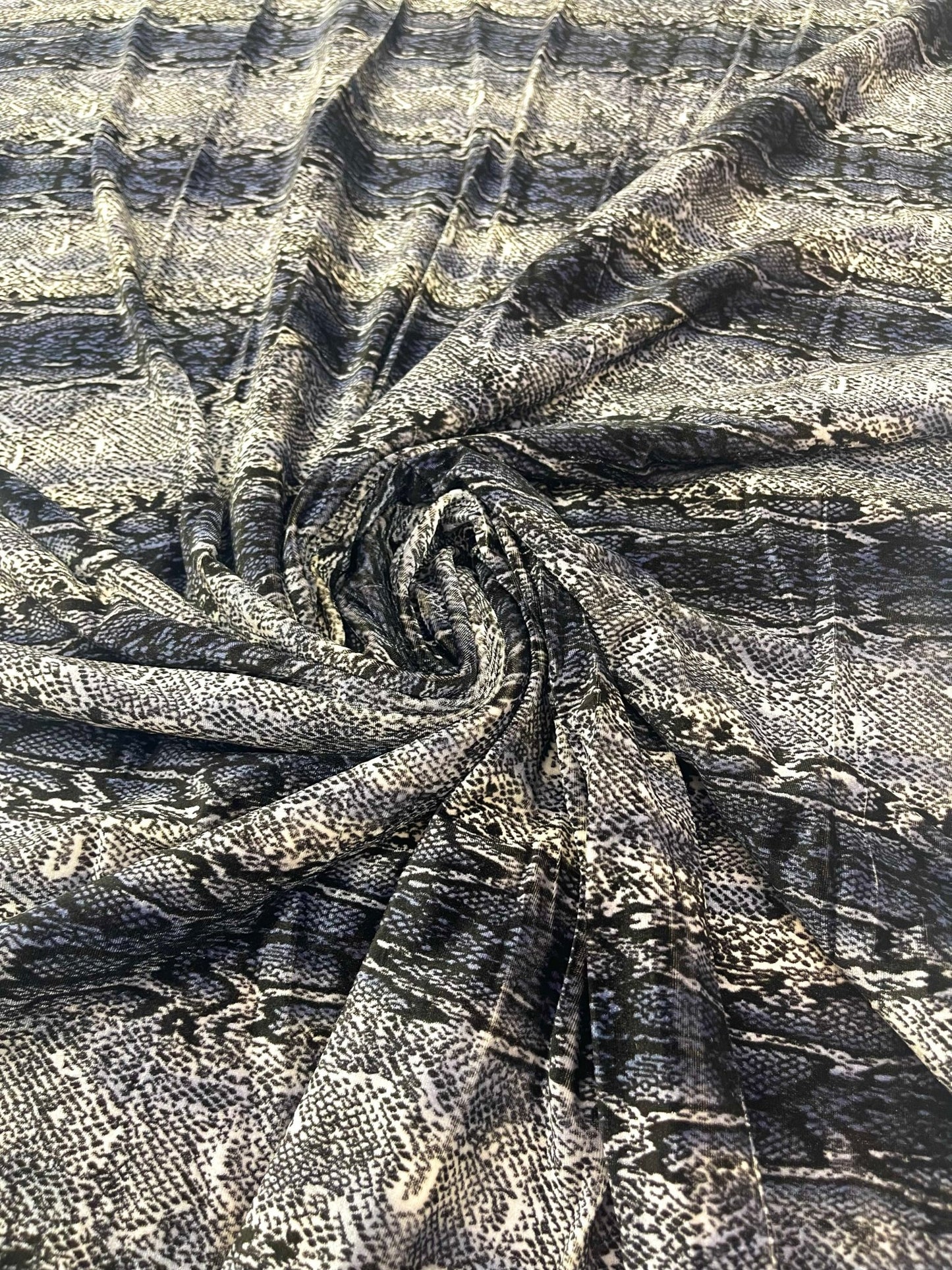 Snake Print Stretch Velvet 58" Wide| New Creations Fabric & Foam Inc. - New Creations Fabric & Foam Inc