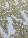 Trim Glitter Damask Design On A Mesh Lace 58" Wide| New Creations Fabric & Foam Inc. - New Creations Fabric & Foam Inc