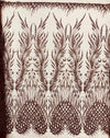Wing Feather Damask Beaded Lace 54" Wide | New Creations Fabric & Foam Inc. - New Creations Fabric & Foam Inc