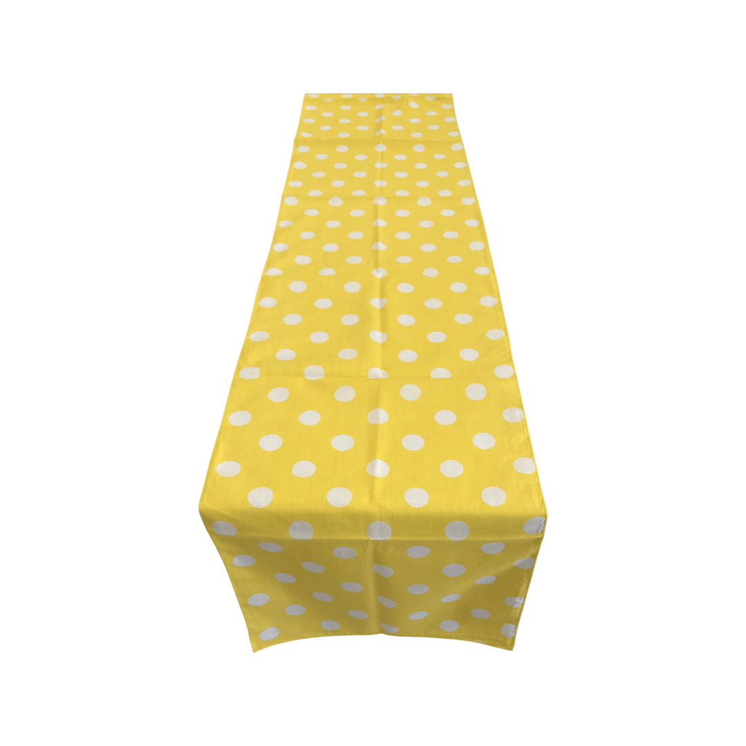 12" Wide x 90" Long, Polka Dot Print Broadcloth Poly Cotton Table Runner - New Creations Fabric & Foam Inc