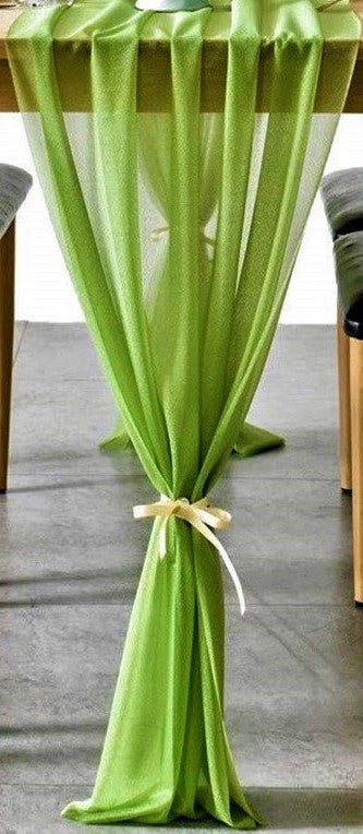 27" Wide Extra Long, Chiffon Wedding Table Runner - New Creations Fabric & Foam Inc