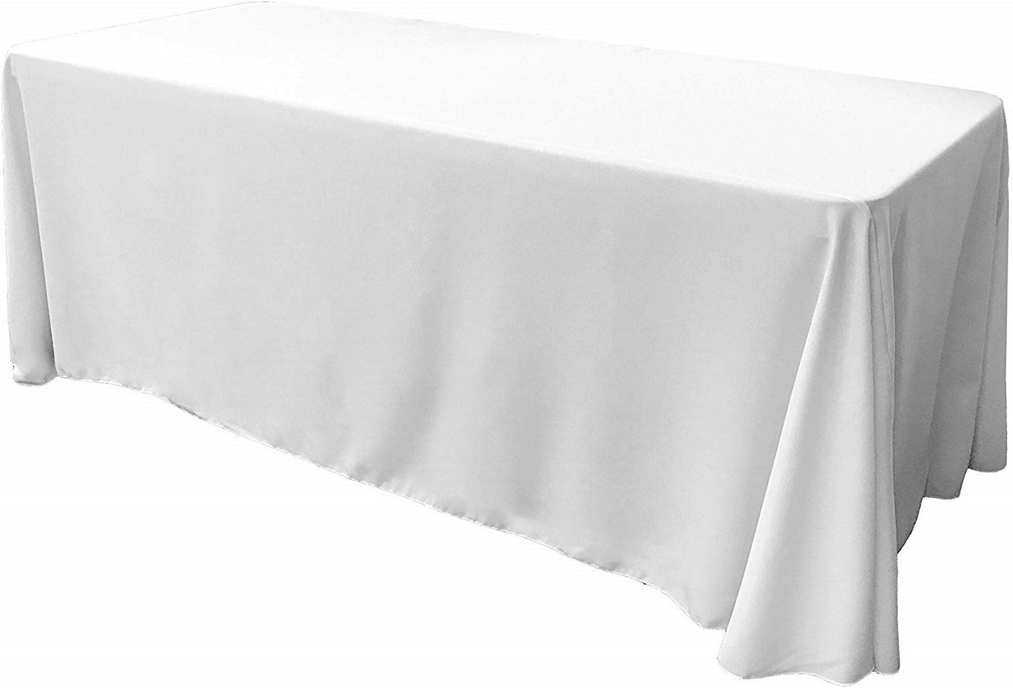 90" Wide by 108" Long Rectangular Polyester Poplin Seamless Tablecloth - Rounded Corners - New Creations Fabric & Foam Inc