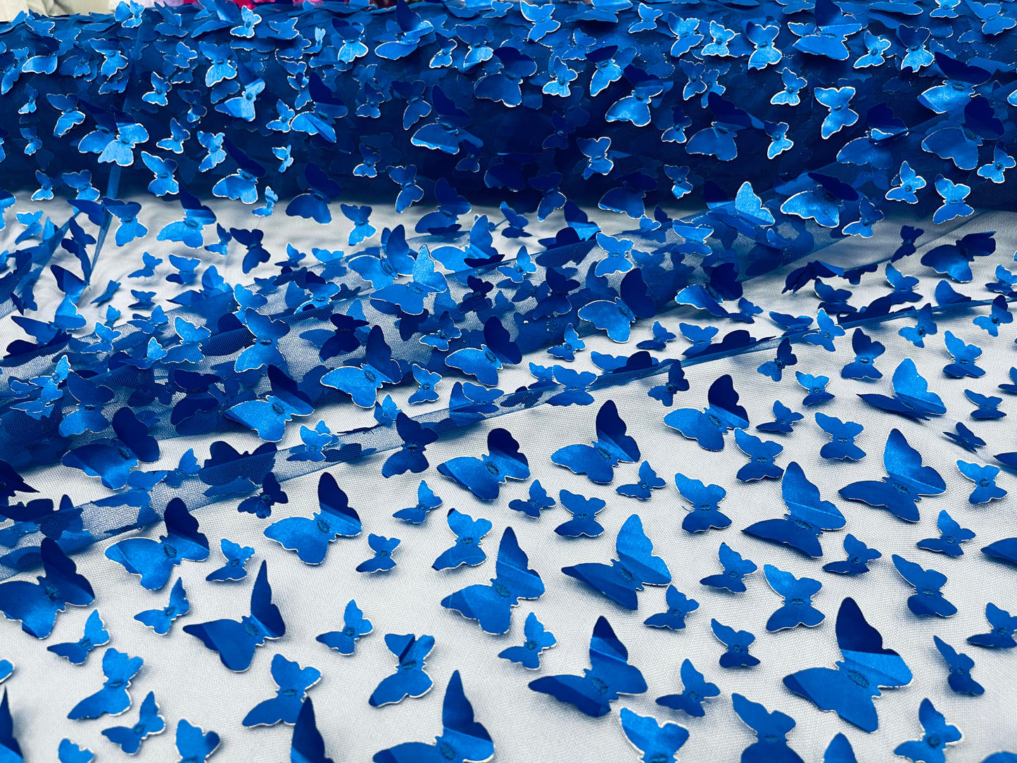 3D Butterfly Metallic Design 58" Wide| New Creations Fabric & Foam Inc.