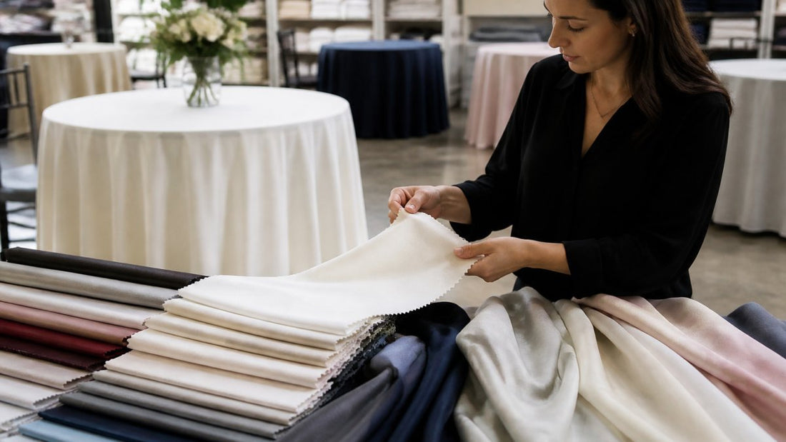 How to Choose Event Tablecloth Fabric - New Creations Fabric & Foam Inc