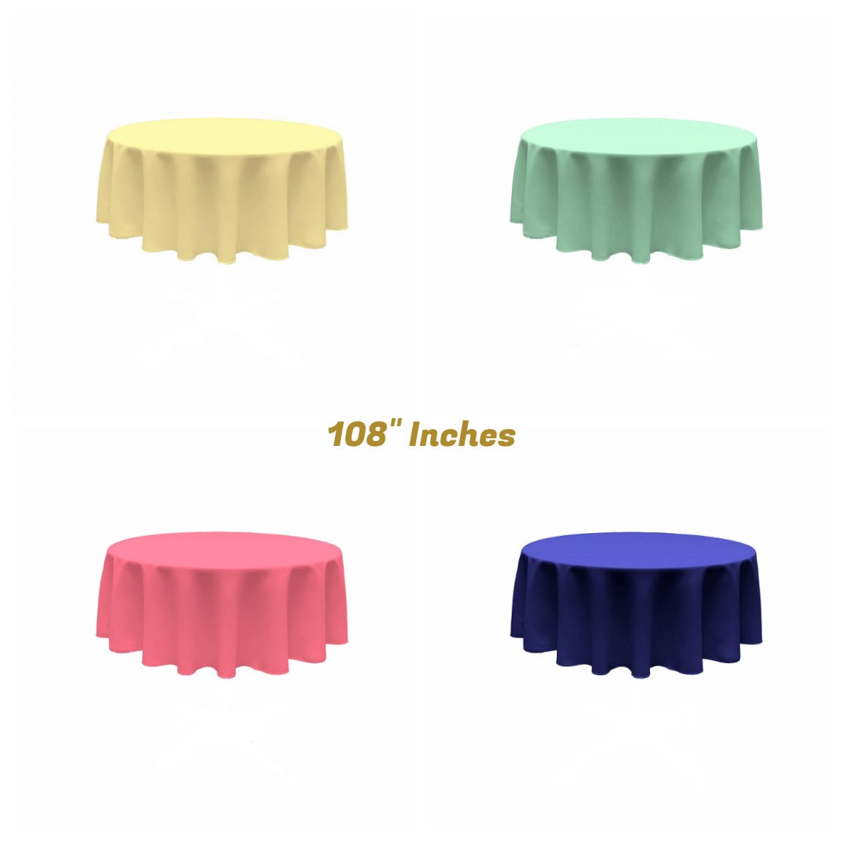 108" ROUND POLY POPLIN SEAMLESS TABLECLOTH - New Creations Fabric & Foam Inc
