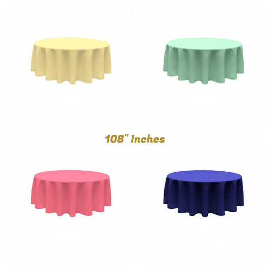 108" ROUND POLY POPLIN SEAMLESS TABLECLOTH - New Creations Fabric & Foam Inc