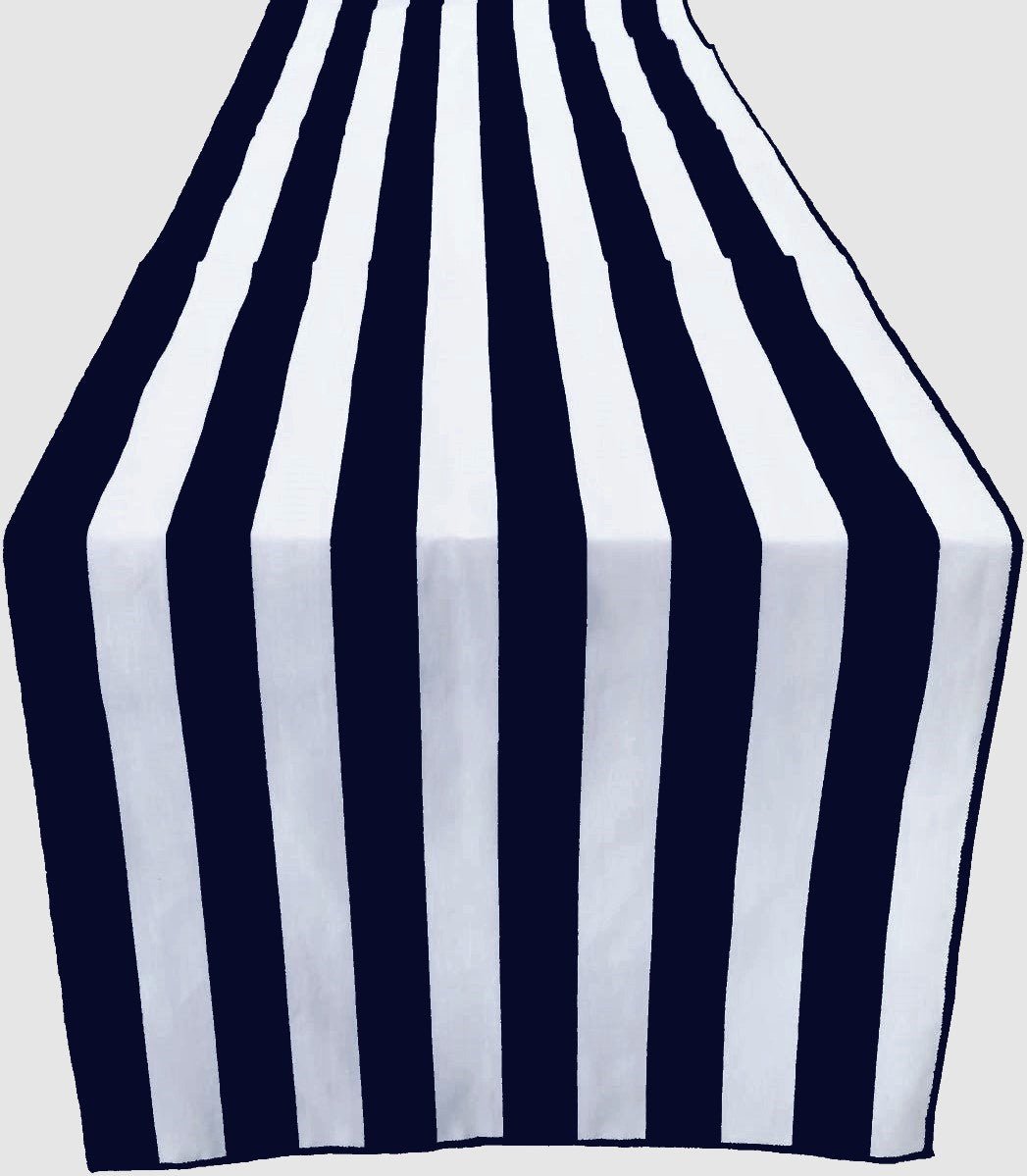 12" Wide x 90" Long 1" Stripe Print Poly Cotton Table Runner - New Creations Fabric & Foam Inc