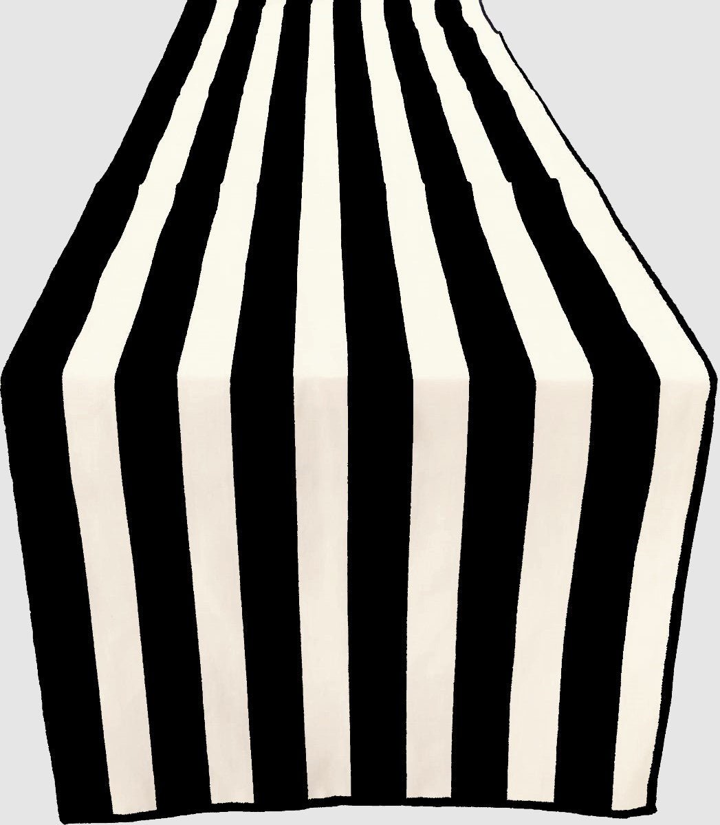 12" Wide x 90" Long 1" Stripe Print Poly Cotton Table Runner - New Creations Fabric & Foam Inc