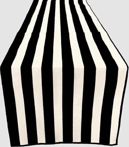 12" Wide x 90" Long 1" Stripe Print Poly Cotton Table Runner - New Creations Fabric & Foam Inc