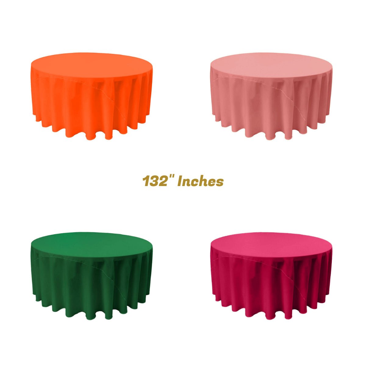 132" ROUND POLY POPLIN TABLECLOTH - New Creations Fabric & Foam Inc