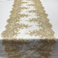 14"Wide X 90"Long Sequins Metallic Embroidered Lace on Mesh Fabric, Trim Lace, Table Runner. - New Creations Fabric & Foam Inc