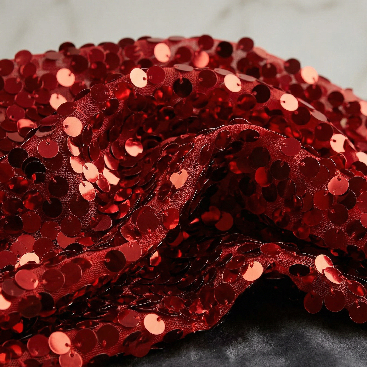 Round Sequin Fabric by the Yard 54” Wide – Shiny Sequin Mesh Fabric for Dresses, Costumes, Backdrops & Event Decor