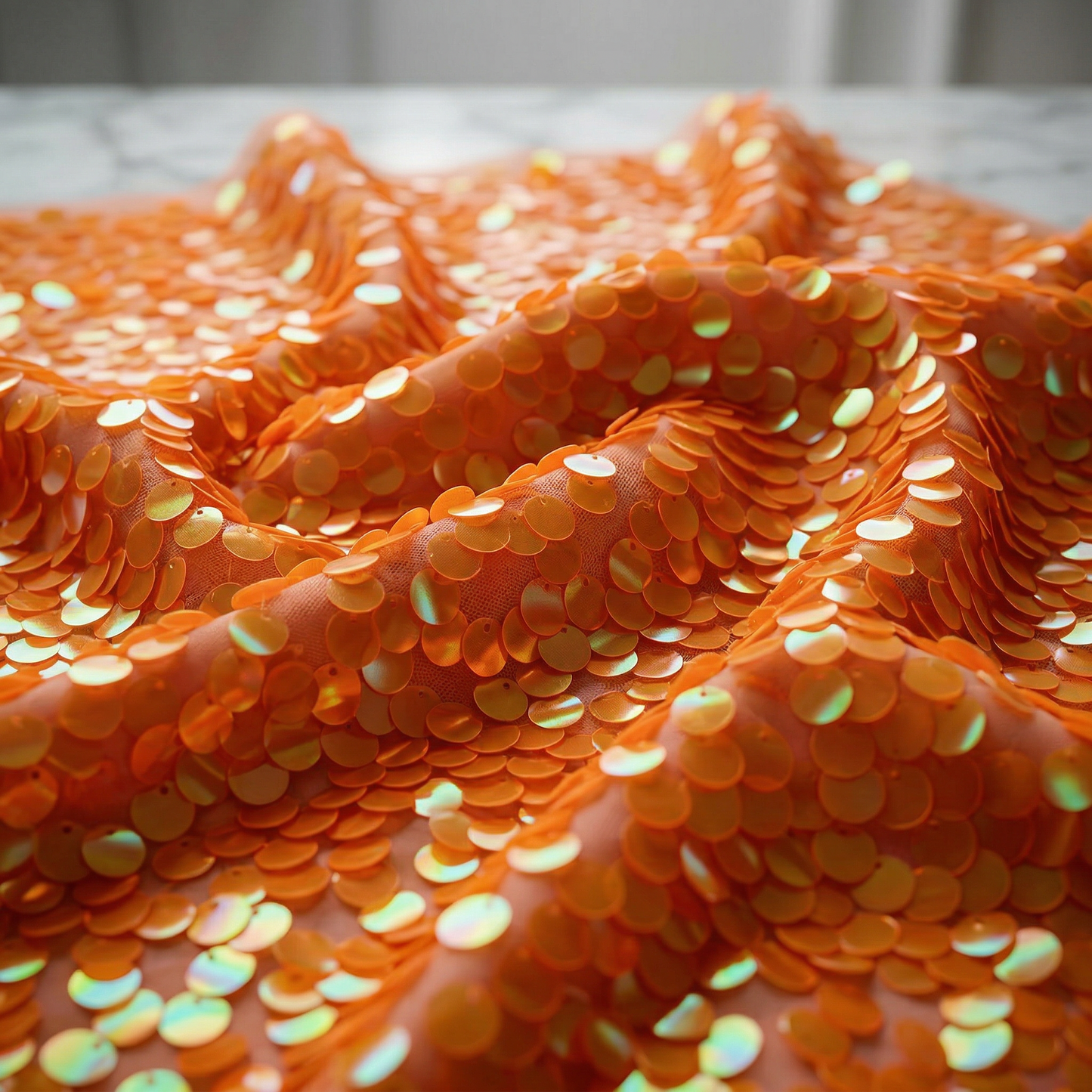 Round Sequin Fabric by the Yard 54” Wide – Shiny Sequin Mesh Fabric for Dresses, Costumes, Backdrops & Event Decor