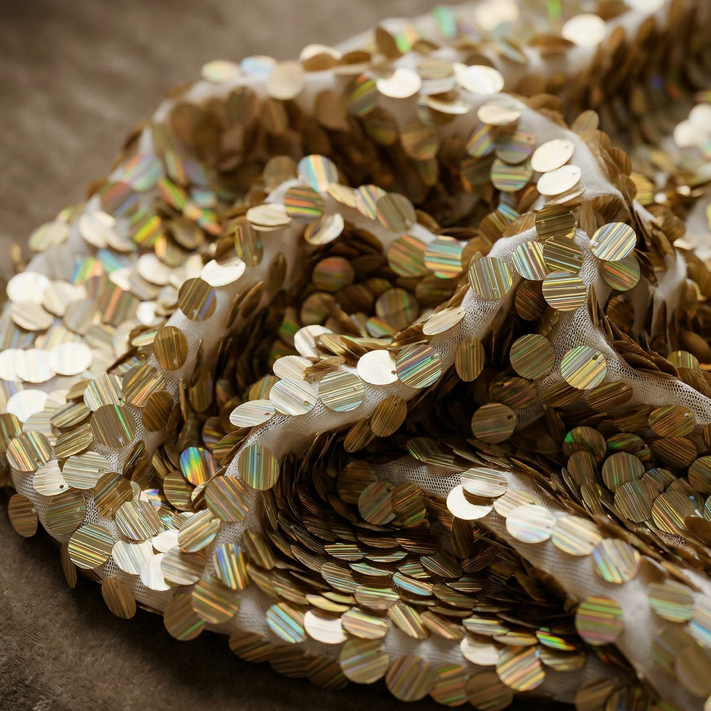 Round Sequin Fabric by the Yard 54” Wide – Shiny Sequin Mesh Fabric for Dresses, Costumes, Backdrops & Event Decor