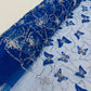 3D Beaded Butterfly Embroidered On A Mesh Fabric| New Creations Fabric & Foam Inc. - New Creations Fabric & Foam Inc