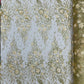 3D Floral Big Glitter Damask Design On A Mesh Lace 54" Wide| New Creations Fabric & Foam Inc. - New Creations Fabric & Foam Inc