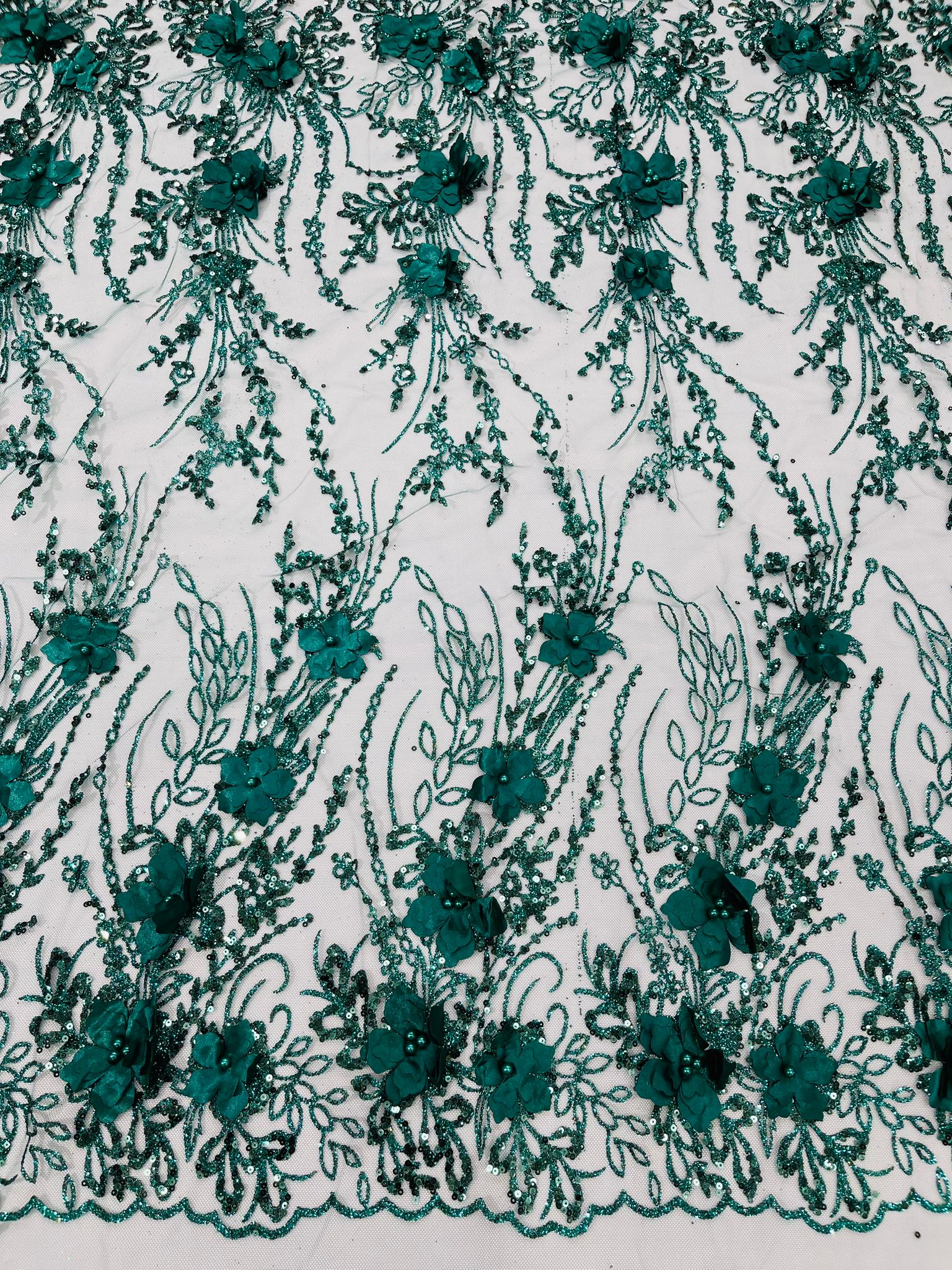 3d Luxury satin floral glitter fabric| New Creations Fabric & Foam Inc. - New Creations Fabric & Foam Inc