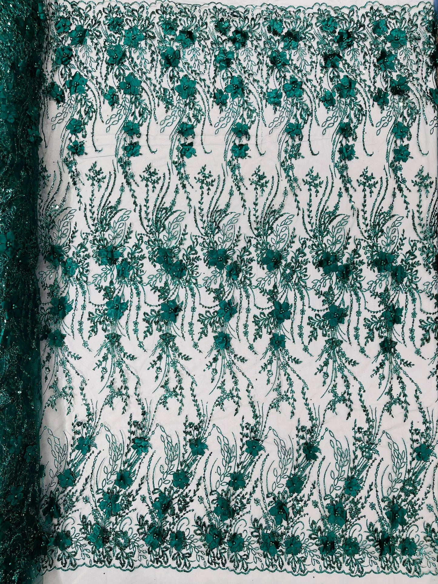 3d Luxury satin floral glitter fabric| New Creations Fabric & Foam Inc. - New Creations Fabric & Foam Inc