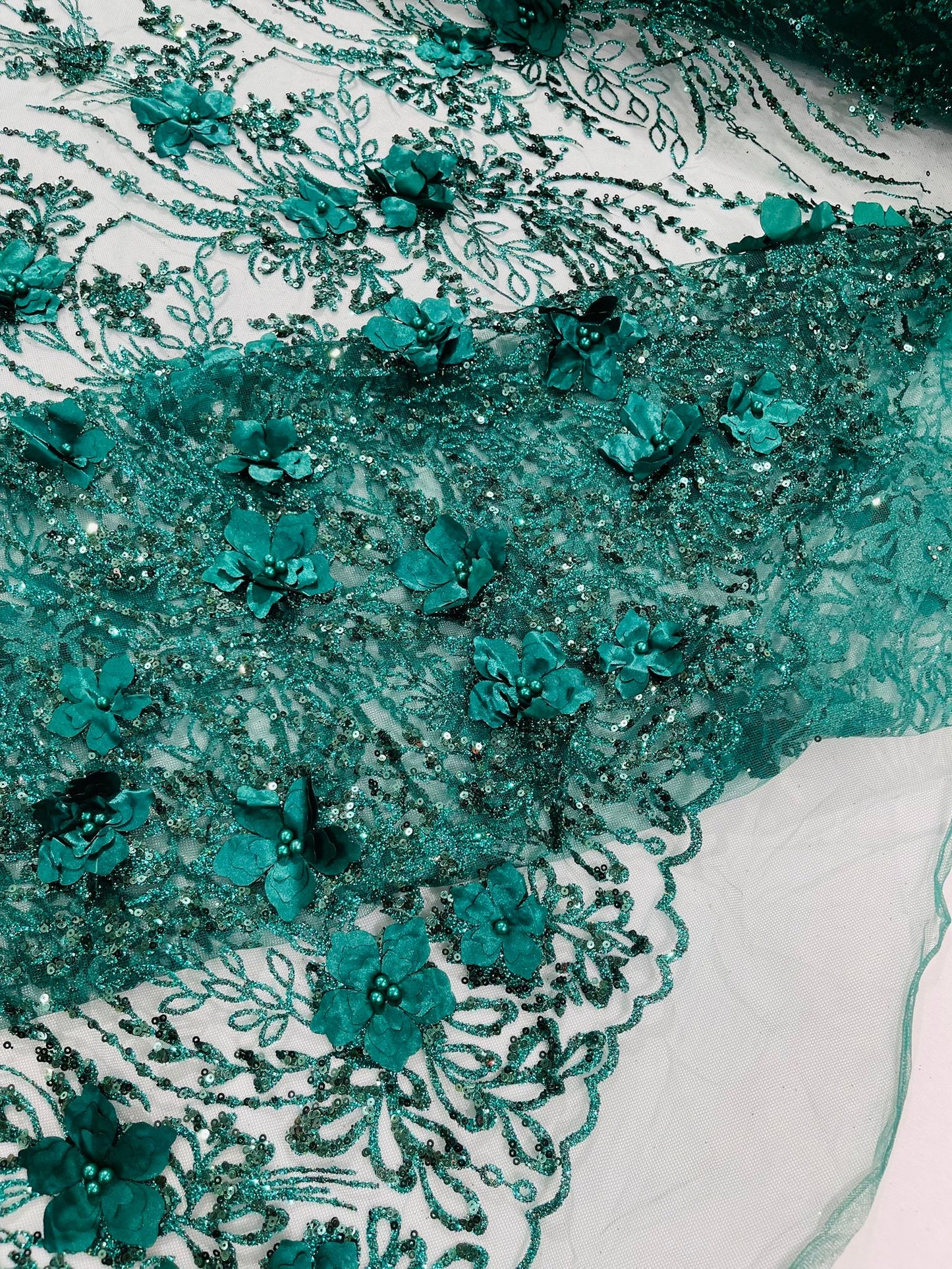 3d Luxury satin floral glitter fabric| New Creations Fabric & Foam Inc. - New Creations Fabric & Foam Inc