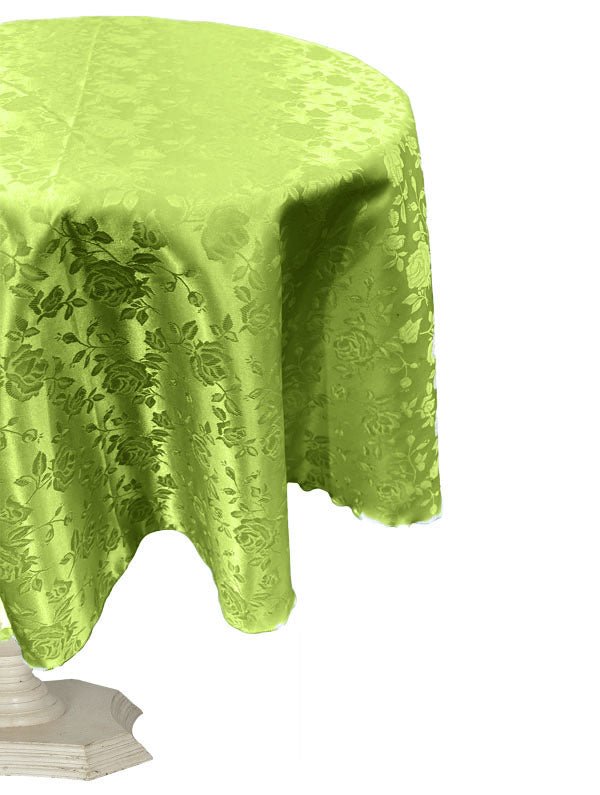 51" ROUND TABLECLOTH ROSES JACQUARD SATIN - New Creations Fabric & Foam Inc