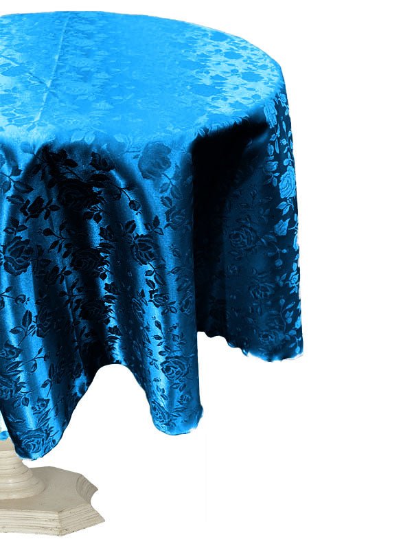 51" ROUND TABLECLOTH ROSES JACQUARD SATIN - New Creations Fabric & Foam Inc