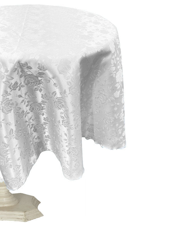 51" ROUND TABLECLOTH ROSES JACQUARD SATIN - New Creations Fabric & Foam Inc