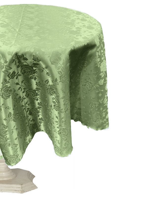 54" ROUND TABLECLOTH ROSES JACQUARD SATIN - New Creations Fabric & Foam Inc
