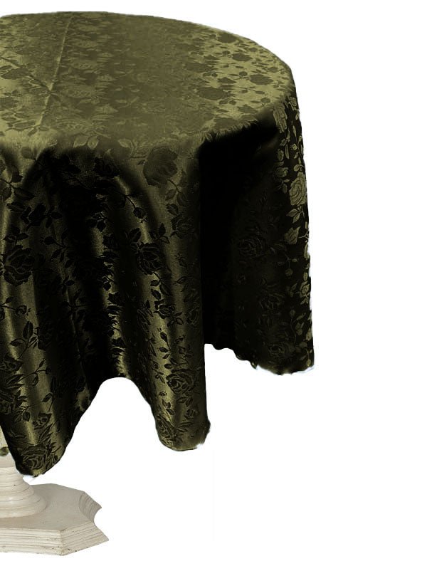 54" ROUND TABLECLOTH ROSES JACQUARD SATIN - New Creations Fabric & Foam Inc
