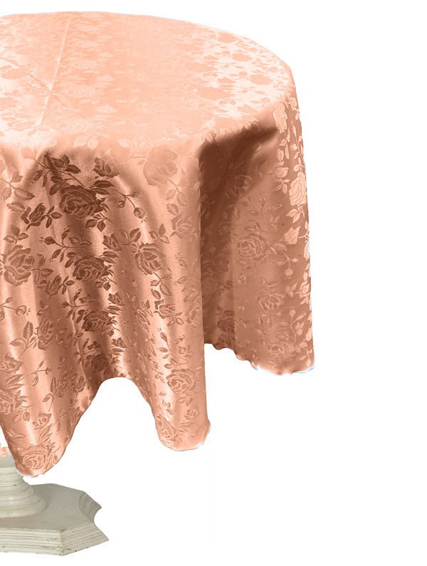54" ROUND TABLECLOTH ROSES JACQUARD SATIN - New Creations Fabric & Foam Inc