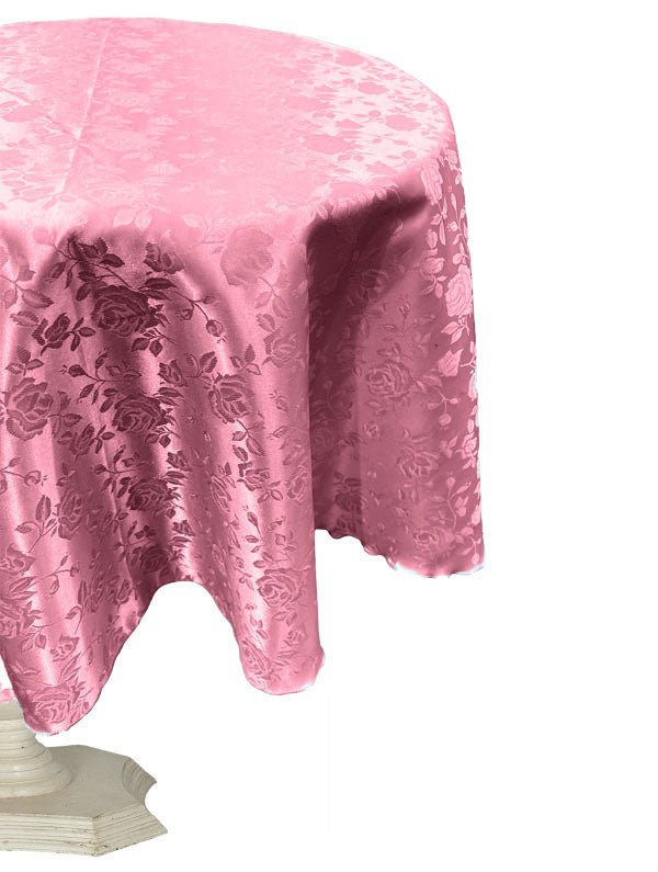 54" ROUND TABLECLOTH ROSES JACQUARD SATIN - New Creations Fabric & Foam Inc